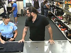 Ms Police Officer with big boobs got fucked with pawn man