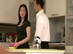 Japanese milf housewife getting it on