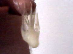 Jerking to condom