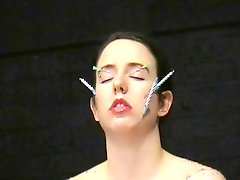 Cumload needle torture and huge piercing sadism of candle wax burned submissive in explicit pain movies and intense ritual punishment. the Dilettante bondman gal Lyarah is facially play sex game fucki