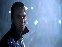 Wet top scene of Jolene Blalock getting caught in the rain