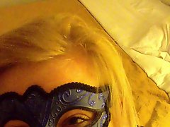 Girl in mask loves first camera appearance.