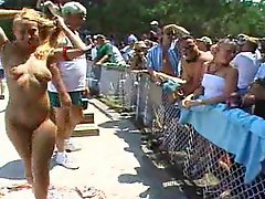 Chicks nude at a great outdoor party