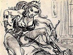 Amazons dominate in mixed wrestling lesbian wrestling art comics