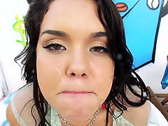 Captivating pornstar with nice ass getting rough deepthroat feasting